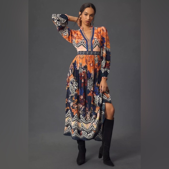 NWT Bhanuni by Jyoti Patterned Maxi Anthropologie Dress - Picture 5 of 7